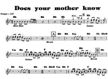 Does Your Mother Know sheet