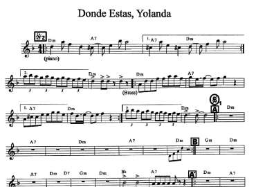 Donde Estas, Yolanda sheet