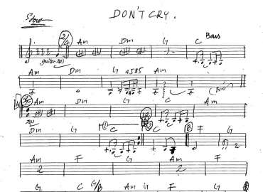 Don't Cry sheet