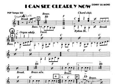 I Can See Clearly Now sheet