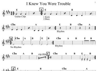 I Knew You Were Trouble sheet