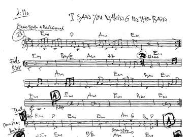 I Saw You Walking In The Rain sheet