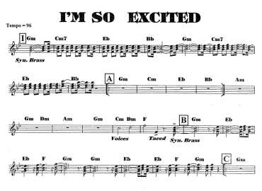 I'm So Excited sheet