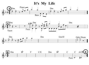 It's My Life sheet