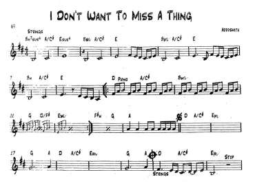 I Don't To Miss A Thing sheet