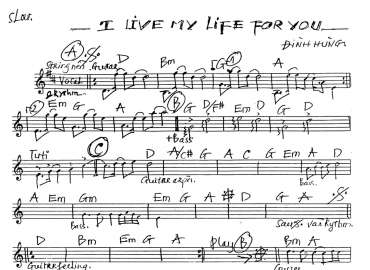 I Live My Life For You sheet