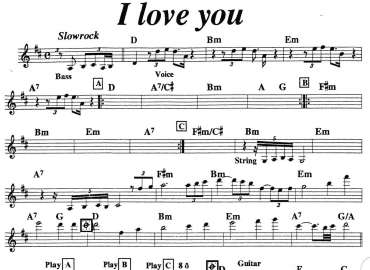 I Love You sheet