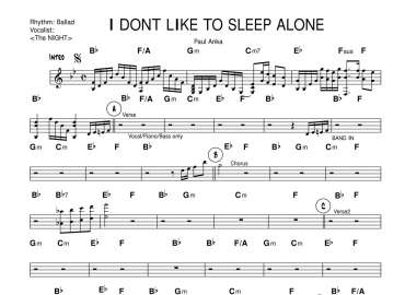 I Dont Like To Sleep Alone sheet