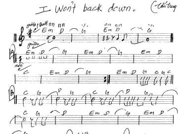 I Won't Back Down sheet