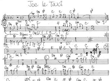 Joe le taxi sheet