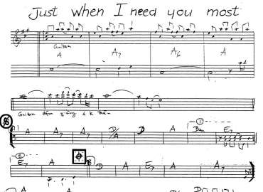 Just when I need you most sheet