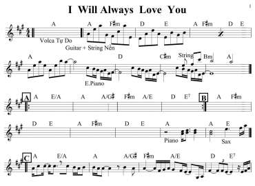 I Will Always Love You sheet