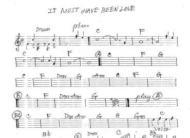 It Must Have Been Love sheet