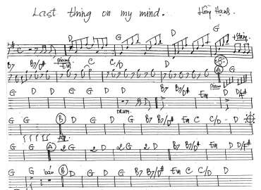 Last Thing On My Mind sheet