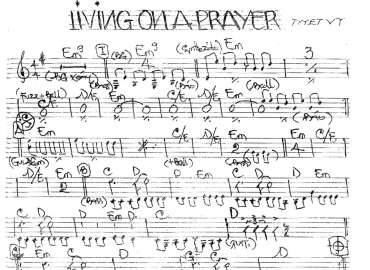 Living On A Prayer sheet