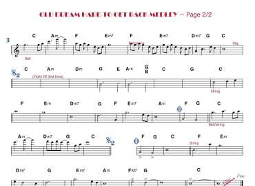 Old Dream Hard To Get Back Medley sheet