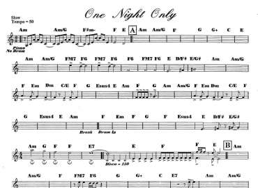 One Night Only sheet