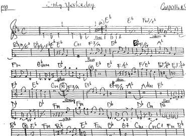 Only Yesterday sheet