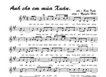 Anh cho em mùa xuân sheet có lời
