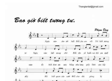 Bao Giờ Biết Tương Tư sheet có lời