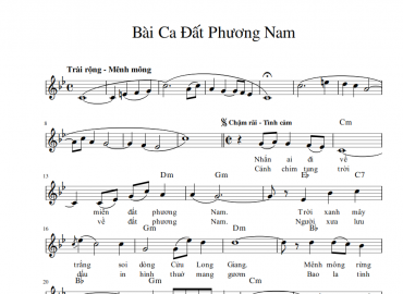 Bài Ca Đất Phương Nam sheet có lời