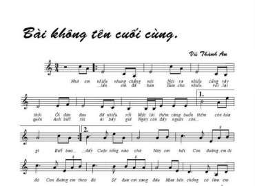 Bài Không Tên Cuối Cùng sheet có lời