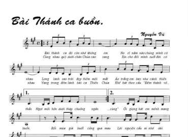 Bài Thánh Ca Buồn sheet có lời