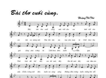 Bài Thơ Cuối Cùng sheet có lời