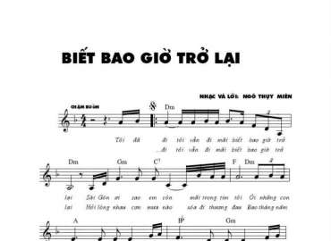 Biết Bao Giờ Trở Lại sheet có lời
