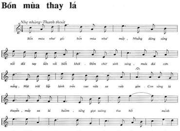 Bốn Mùa Thay Lá sheet có lời