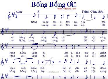 Bống Bồng Ơi! sheet có lời