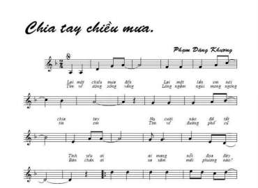 Chia tay chiều mưa sheet có lời