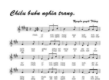 Chiều buồn nghĩa trang sheet có lời