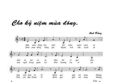 Cho kỉ niệm mùa đông sheet có lời