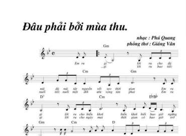 Đâu Phải Bởi Mùa Thu sheet có lời