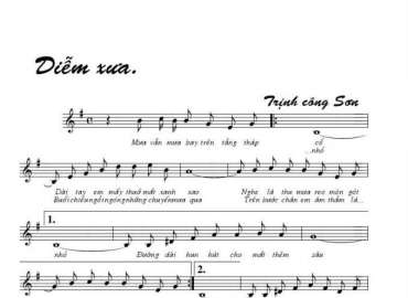 Diễm Xưa sheet có lời