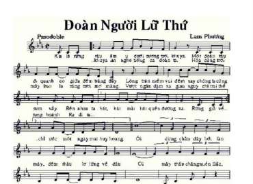 Đoàn Người Lữ Thứ sheet có lời