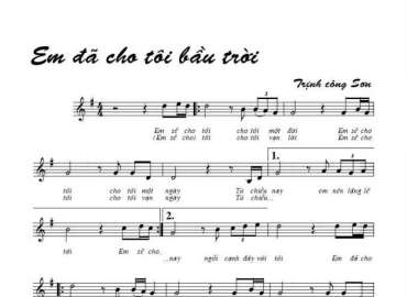 Em Đã Cho Tôi Bầu Trời sheet có lời 