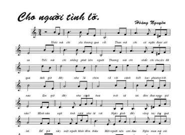 Cho người tình lỡ sheet có lời