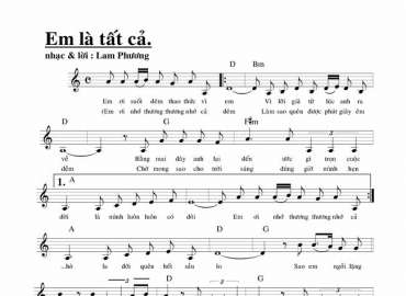 Em Là Tất Cả sheet có lời 