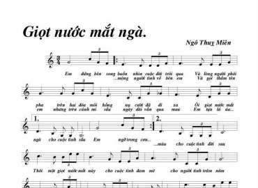 Giọt Nước Mắt Ngà sheet có lời 