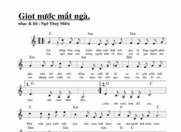 Giọt Nước Mắt Ngà sheet có lời 