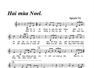 Hai Mùa Noel sheet có lời 