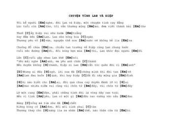 Chuyện Tình Lan Và Điệp sheet có lời 