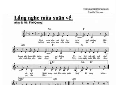 Lắng Nghe Mùa Xuân Về sheet có lời 