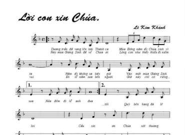 Lời Con Xin Chúa sheet có lời 