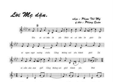Lời Mẹ Dặn sheet có lời 