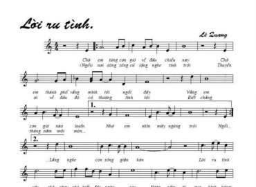 Lời Ru Tình sheet có lời 
