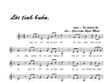 Lời Tình Buồn sheet có lời 