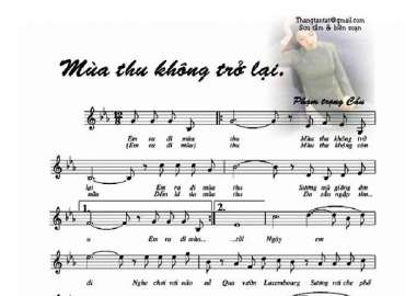 Mùa Thu Không Trở Lại sheet có lời 